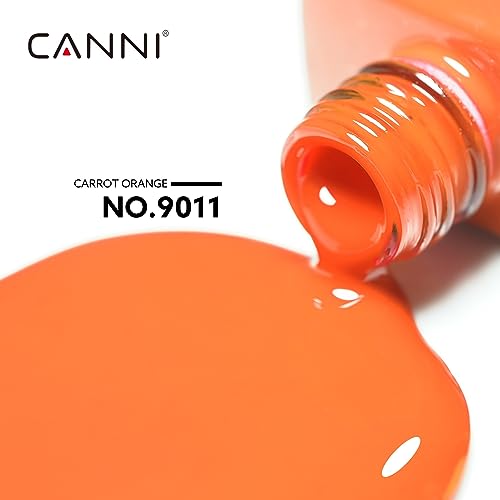 CANNI Bright Orange Gel Nail Polish - 1pc UV/LED Soak Off, High Gloss, Long Lasting