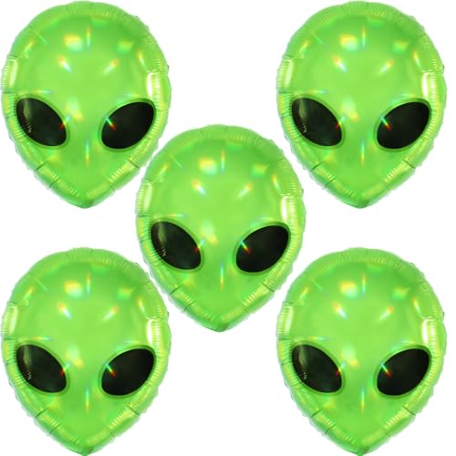 Green Alien Balloons for Space Party Decorations - UFO & Sci-Fi Theme