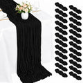 Black Cheesecloth Table Runner 17 x 108 Inches - 24 Pack - Gauze Fabric for Events & Decor