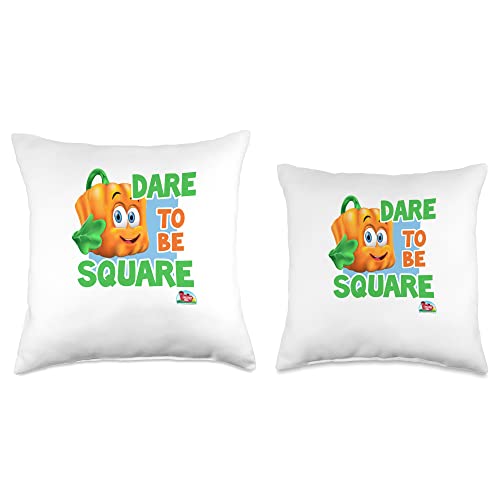 18x18 Kids Throw Pillow with Spookley the Square Pumpkin Halloween Design