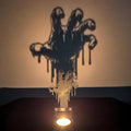 Halloween Shadow Candle Holder - Black Palm Design for Spooky Decor - Variation: Palm