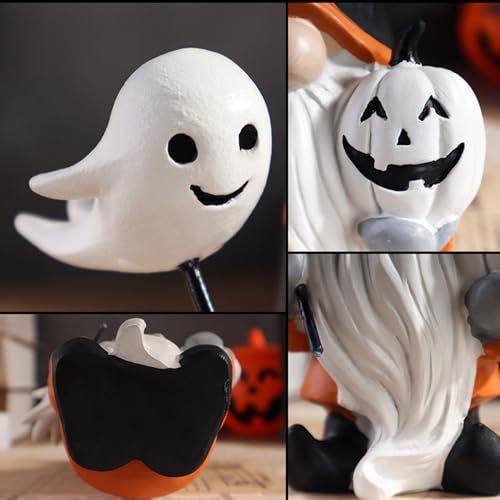 Halloween Gnome Figurines Resin Statues Indoor Tabletop Decor - Set of 1