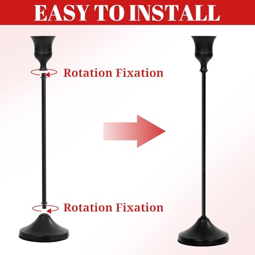 Matte Black Candlestick Holders 10 Sets (30 Pieces) - Metal Taper Candle Holders for Dining & Decor