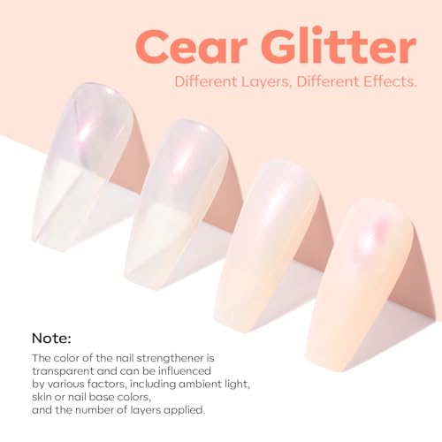 Modelones Nail Strengthener Glitter Nude Nail Polish - A7 Variation