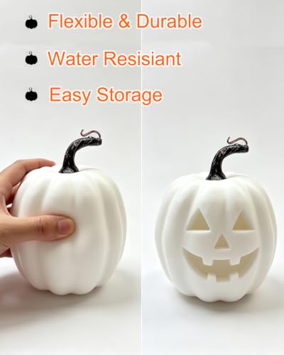 White Foam Pumpkins Set of 4 - 6 Inch Artificial Fall Decor for Crafts & Centerpieces (Variation of THIS listing)