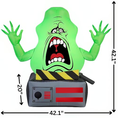 Inflatable Ghostbusters Slimer Ghost on Ghost Trap Yard Decor - 3.5 ft