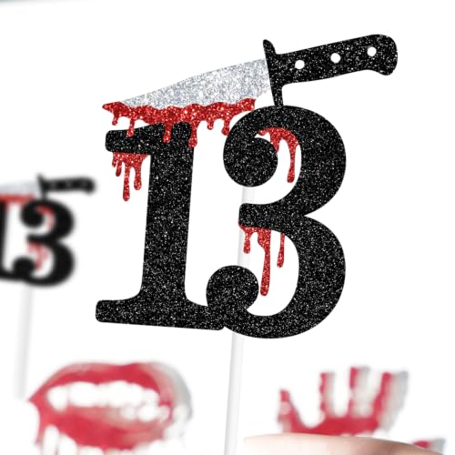 13th Birthday Cupcake Toppers - Halloween Killer Decor 16PCS - Variation of THIS listing