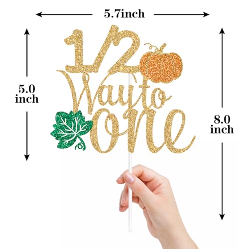 Fall Pumpkin Cake Topper Half Way to One Birthday Decor for Autumn Celebrations