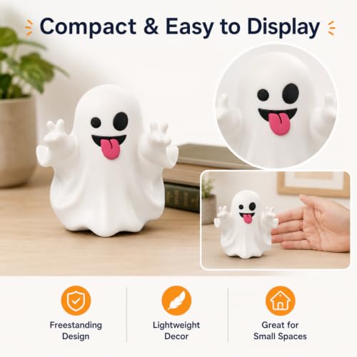 Halloween Ghost Statue Mini Figurine - Cute Spooky Desk Ornament, 126 Ghost Variation