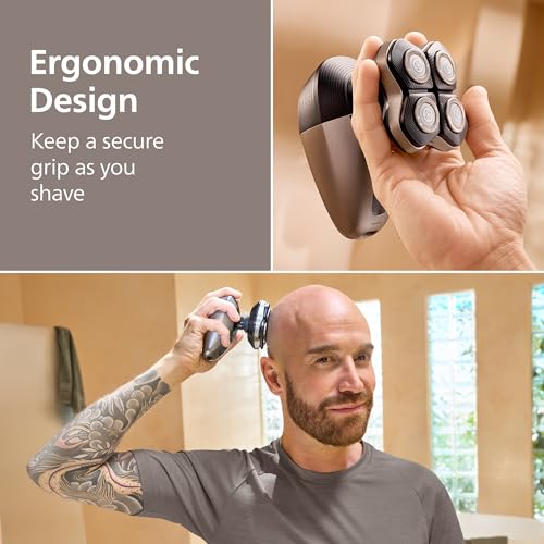 Electric Head Shaver Pro 9000 Series with Black Variation, 360° Flexing Head & Travel Case
