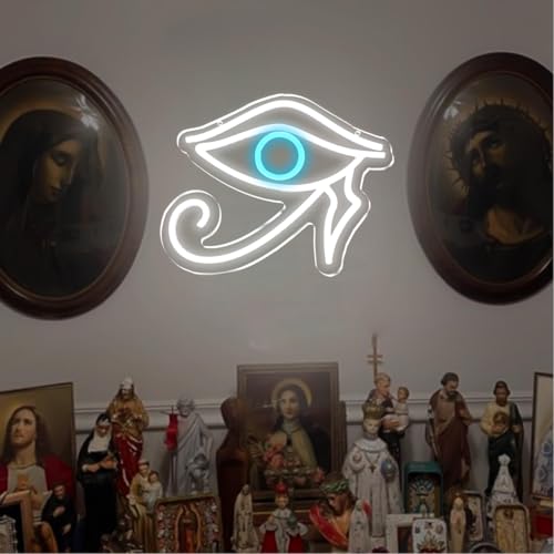 Evil Eye Neon Sign Wall Decor USB Dimmable LED Light for Game Room & Party