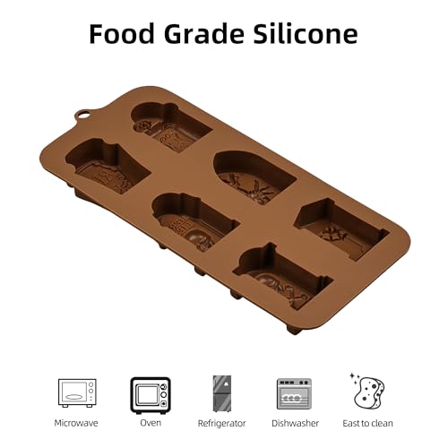 Halloween Gravestone Silicone Candy Mold - 2 Pack, 1.42 Inch Tombstone Ice Cube Trays