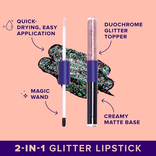 Unicorn Snot Quiet Riot Glitter Lip Duo - Chasm Black Lipstick & Glitter Gloss