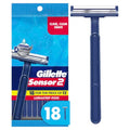 Disposable Razors for Men - Gillette Sensor2 18 Pack with Water-Activated Lubrastrip