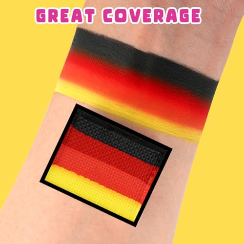 Split Cake Face Paint - Flame Design 10g Non-Toxic Colored Body Makeup for Adults - Flame