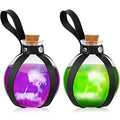 Halloween Glass Potion Bottles with Cork and Leather Belt Set - Witch Costume Accessories