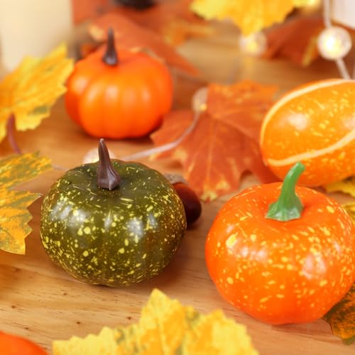 34PCS Fall Pumpkin Decor Set for Autumn Thanksgiving Home Celebration