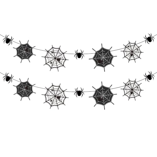 Black Spider Web Garland Halloween Banner - Halloween Decorations - Variation of THIS listing