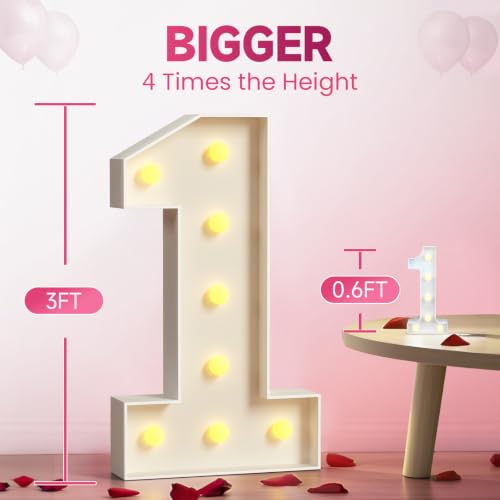 Giant Light Up Number 6 Marquee Birthday Decoration - Mosaic Style