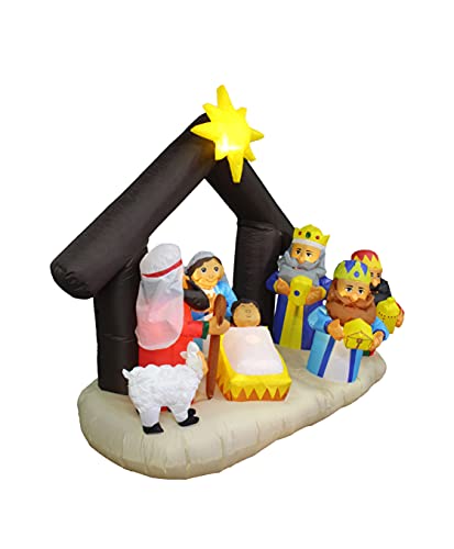 6 FT Inflatable Nativity Scene with Three Wise Men - Outdoor Holiday Decor