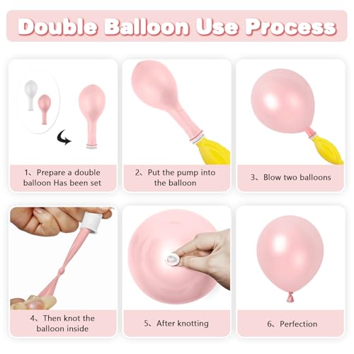 Pink Black Balloon Arch Kit - Double Stuffed Pearl Pink & Black Balloons - Variation of Pink Black
