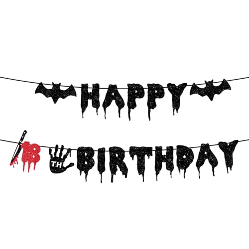 Halloween Killer 18th Birthday Banner - Bloody Horror Party Decor