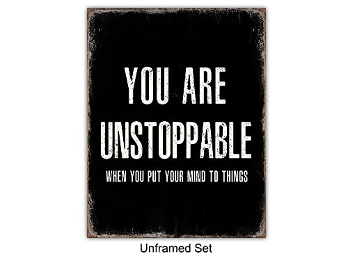 Positive Affirmations Wall Art - Motivational Quotes for Home Office & Classroom Decor