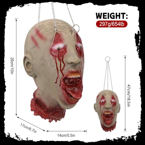 Halloween Zombie Head Decoration - Bloody Severed Head Prop - Variation A