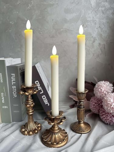 Bronze French Nostalgic Floral Resin Candle Holder Antique Decor - Variation E