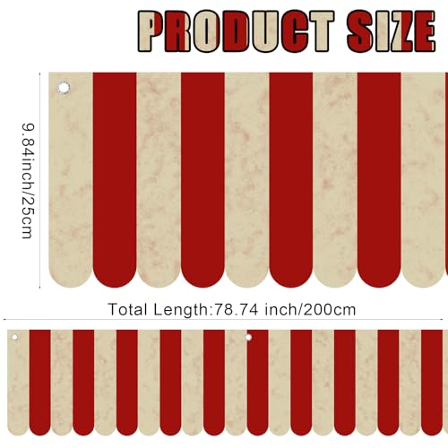 Carnival Circus Tent Awnings Hanging Banner - 3 Pcs, Reusable, 25x200 cm, Variation 1