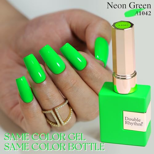 Bright Green Gel Nail Polish - 15ML Same Color Soak Off Manicure Set - Hot Green Variation