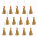 Mini Witch Brooms Set - 15 Small Straw Brooms for Halloween Decor