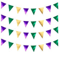 Green Purple Gold Glitter Fabric Bunting Banner - 39Ft Triangle Flags for Party Decorations