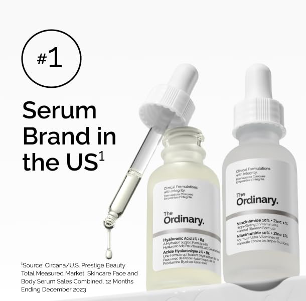 The Ordinary Lactic Acid 5% Exfoliating Serum - Hydrating Hyaluronic Acid for Smoother Skin
