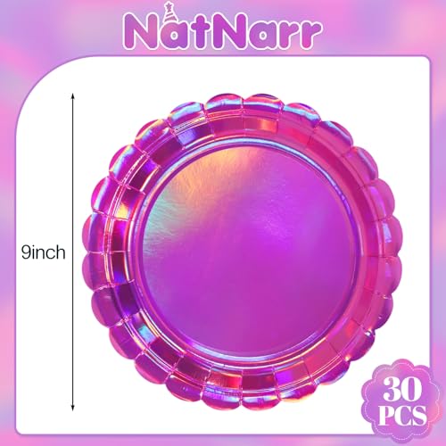 Iridescent Pink Party Plates 9 Inch - 30 Pack for Events & Celebrations Variation of THIS listing