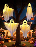 Halloween Hanging Ghost Decorations - 4 Pack Outdoor Indoor Light-Up Spooky Yard Party Decor