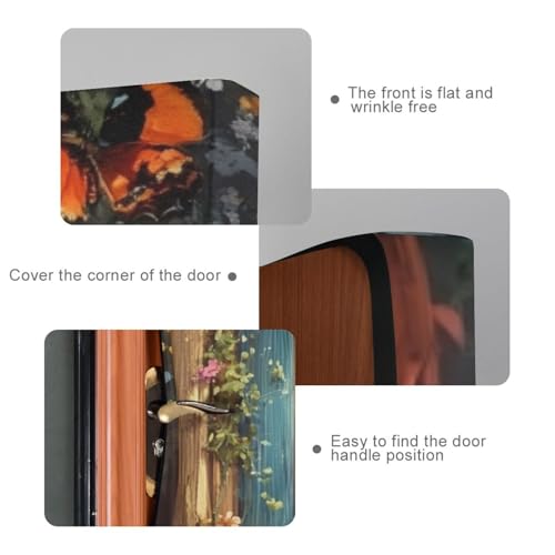 Spring Flower Wood Door Cover - Stretch Fabric Porch Decoration 35x79 in - Spring Flowers Variation