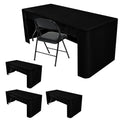 4-Pack 6ft Black Open Back Fitted Tablecloths for Events and Craft Fairs - 72x30 Inches