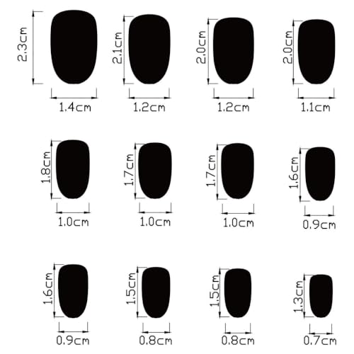 Halloween Press On Nails - Medium Oval Fake Nails with Spiders & Bats - Style-08, Black, 24Pcs
