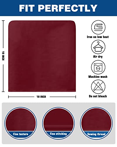 4-Pack Wine Red Chair Back Covers - Washable Dining Slipcovers for Kitchen & Restaurant