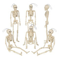 Halloween Skeleton Decorations - 16 Inch Full Body Posable Skeletons, White, 6-Pack
