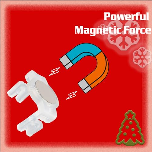 Magnetic Christmas Light Clips for E17-C9 Sockets - Nickel, 50 Pack