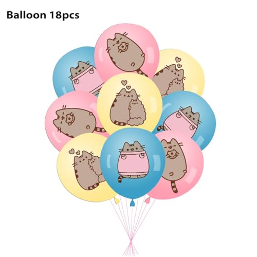Cat Party Decorations Kit with Banner Balloons Cake Toppers for Birthday & Pet Themed Parties