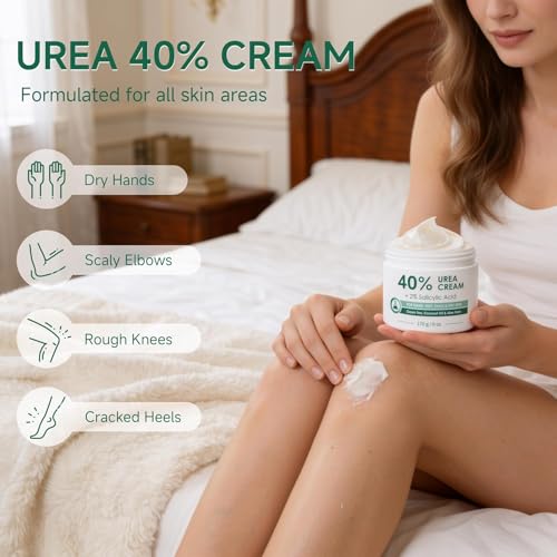 Urea Cream 40% for Feet - Maximum Strength Callus & Dry Heel Relief - 6 OZ Pack of 2