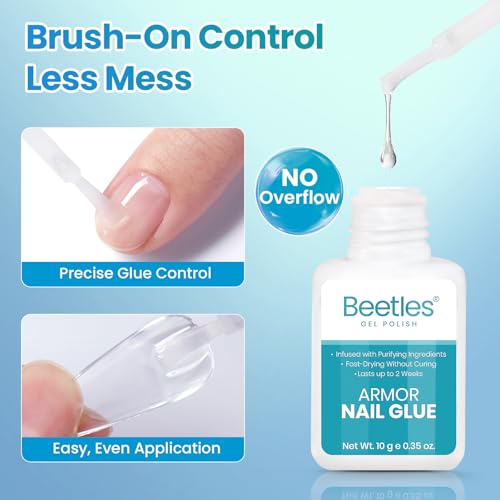 Super Strong Nail Glue 10ml - Fast Drying, Waterproof for Tips & Art - Variation of 00-Super Strong Nail Glue 10ml