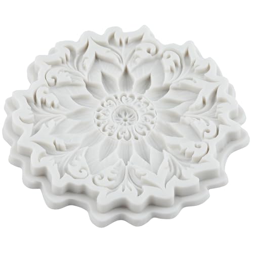 Baroque Silicone Mold Set of 4 - Curlicues, Scroll, Lace, Relief for Cake Decorating - Style M