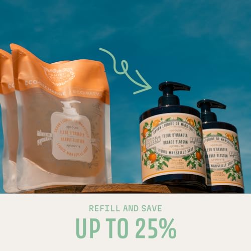 Panier des Sens Orange Blossom Liquid Hand Soap Refill 34 fl oz - Moisturizing & Eco-Friendly, 2-Pack