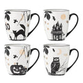 Lenox Haunted Halloween Porcelain Mug Set of 4 - 12oz Spooky Kitchen Decor