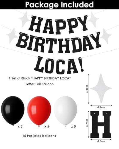 Vampire Themed Birthday Banner & Balloon Set - Happy Birthday Loca
