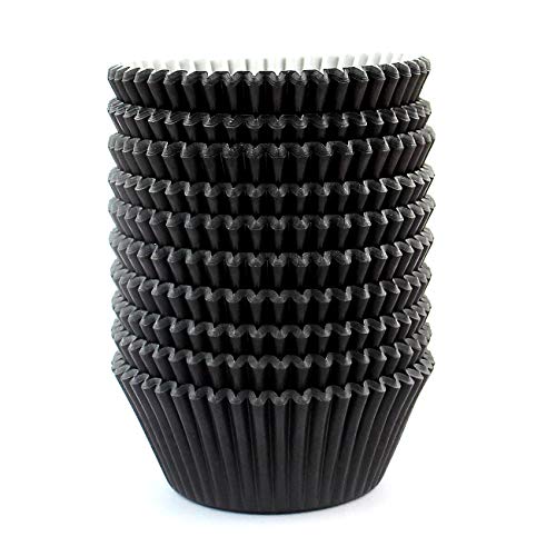 Black Standard Size Baking Cups Cupcake Liners 200 Pcs - Food Grade, Eco-Friendly